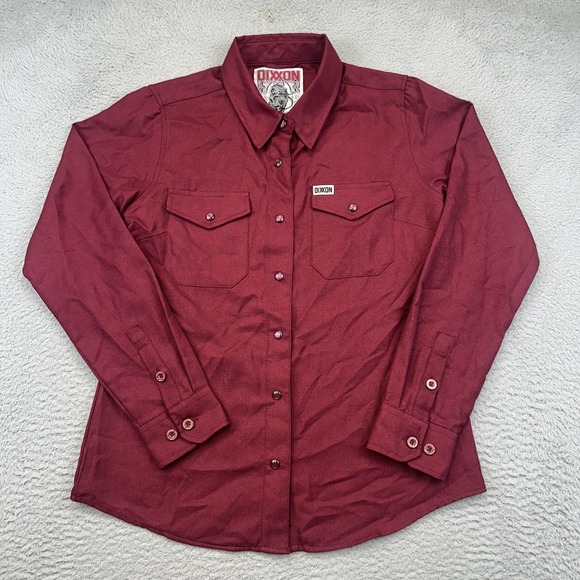Dixxon Flannel Bordeaux Shirt Womens Medium Maroon Long Sleeve Polyester Western - Picture 2 of 14
